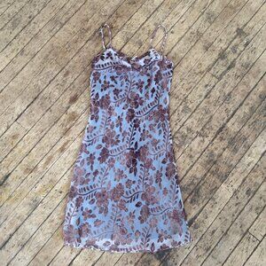 Vintage Y2K Velvet Floral Slip Dress